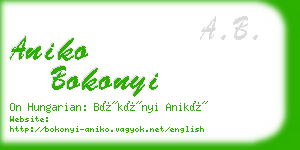 aniko bokonyi business card